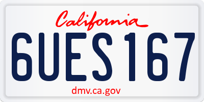 CA license plate 6UES167