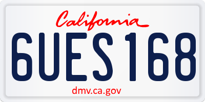 CA license plate 6UES168