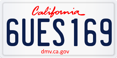 CA license plate 6UES169