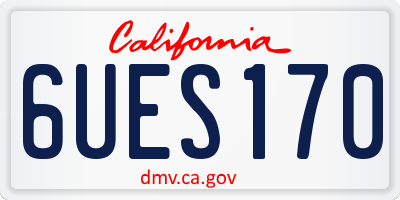 CA license plate 6UES170