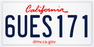 CA license plate 6UES171