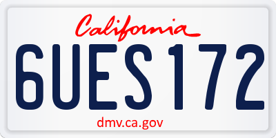 CA license plate 6UES172