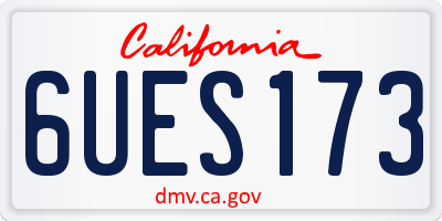 CA license plate 6UES173