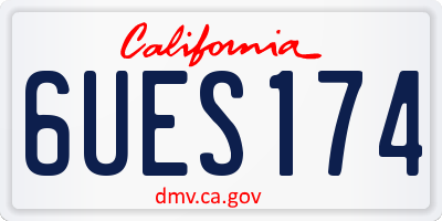 CA license plate 6UES174