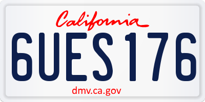 CA license plate 6UES176