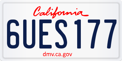 CA license plate 6UES177