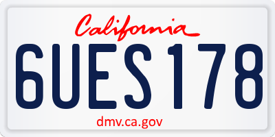CA license plate 6UES178