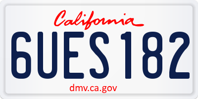 CA license plate 6UES182