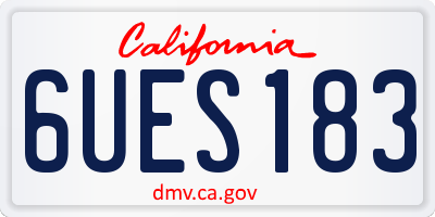 CA license plate 6UES183