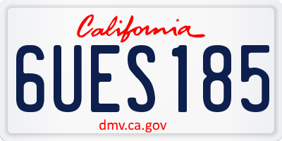 CA license plate 6UES185