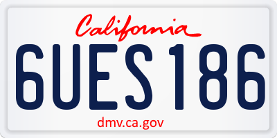CA license plate 6UES186