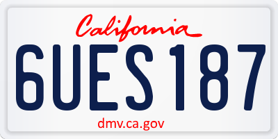 CA license plate 6UES187