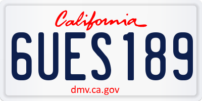 CA license plate 6UES189