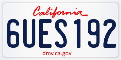 CA license plate 6UES192