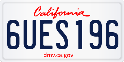 CA license plate 6UES196