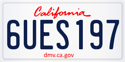 CA license plate 6UES197