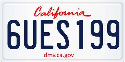 CA license plate 6UES199