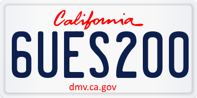 CA license plate 6UES200