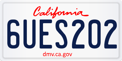 CA license plate 6UES202