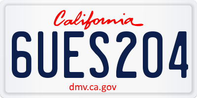 CA license plate 6UES204