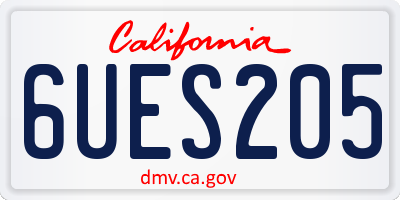 CA license plate 6UES205