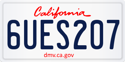CA license plate 6UES207
