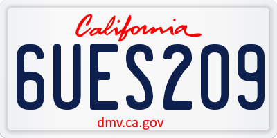CA license plate 6UES209