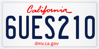 CA license plate 6UES210