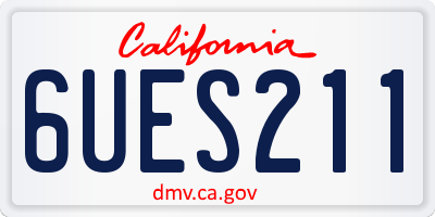 CA license plate 6UES211