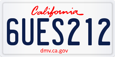 CA license plate 6UES212