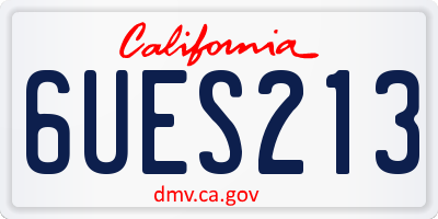 CA license plate 6UES213