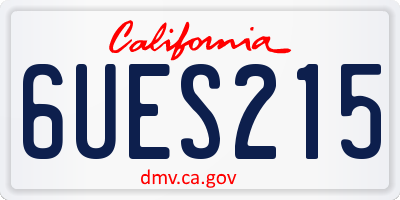 CA license plate 6UES215