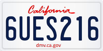 CA license plate 6UES216
