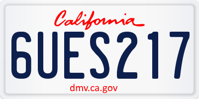 CA license plate 6UES217