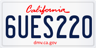 CA license plate 6UES220