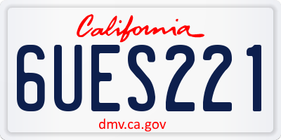 CA license plate 6UES221