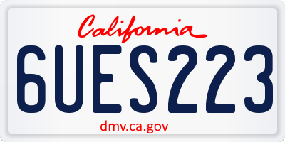 CA license plate 6UES223