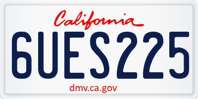 CA license plate 6UES225