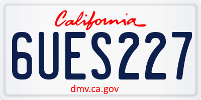 CA license plate 6UES227