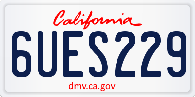 CA license plate 6UES229