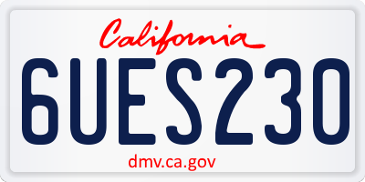 CA license plate 6UES230