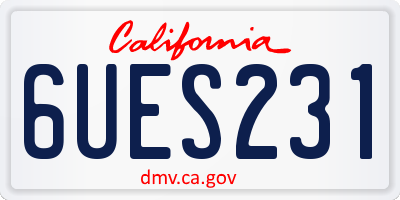 CA license plate 6UES231