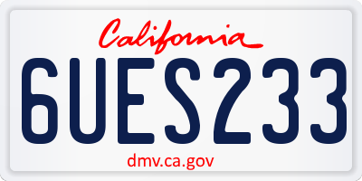 CA license plate 6UES233