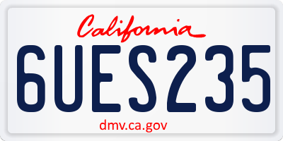CA license plate 6UES235