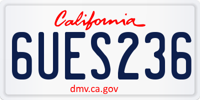 CA license plate 6UES236