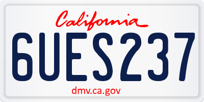 CA license plate 6UES237