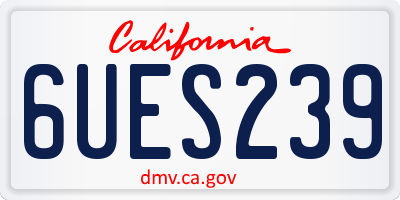 CA license plate 6UES239