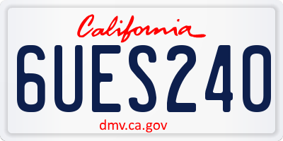 CA license plate 6UES240