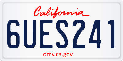 CA license plate 6UES241