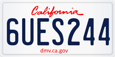 CA license plate 6UES244